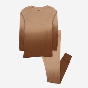 LEVERET -  Kids Two Piece Cotton Pajamas Tie Dye Beig Tie Dye Beige